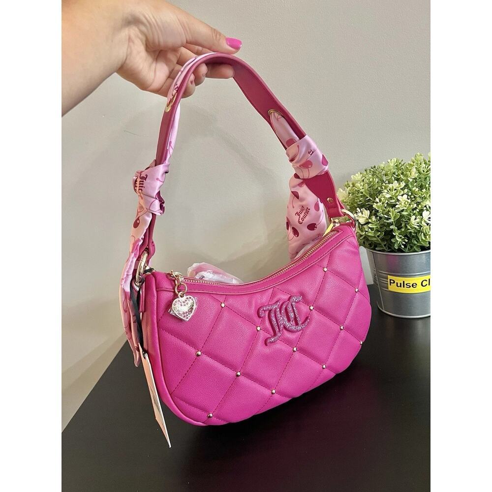 Juicy Couture Holding The Line COHO Cherry Shoulder Bag Pink Raspberry EXCLUSIVE - Picture 7 of 9